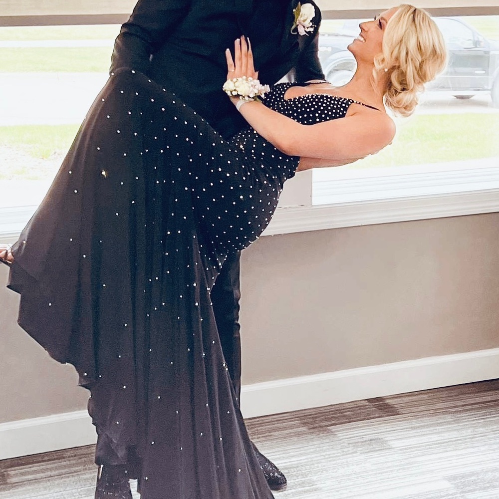 Sherri hill black sequence prom dress.                                Worn once